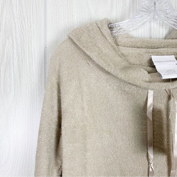 Soft Surroundings | Tan Cowl Neck Fuzzy Sweater Size Small P - Picture 5 of 9